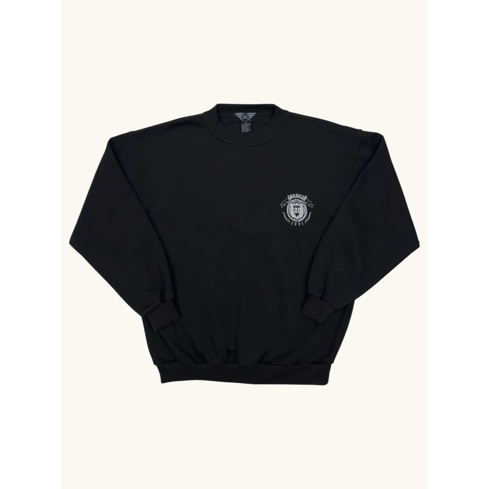 Vintage I.O.U. American Tradition Sweatshirt Black XL 1991 Graphic Fleece Crew